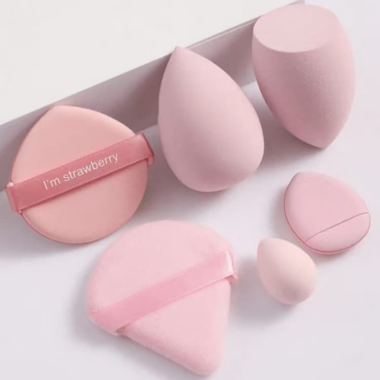6-Piece Makeup Sponge Set, Slanted Cut, Super Soft, Instant Bounce, Non-Absorbing, for Foundation and Cushion Makeup