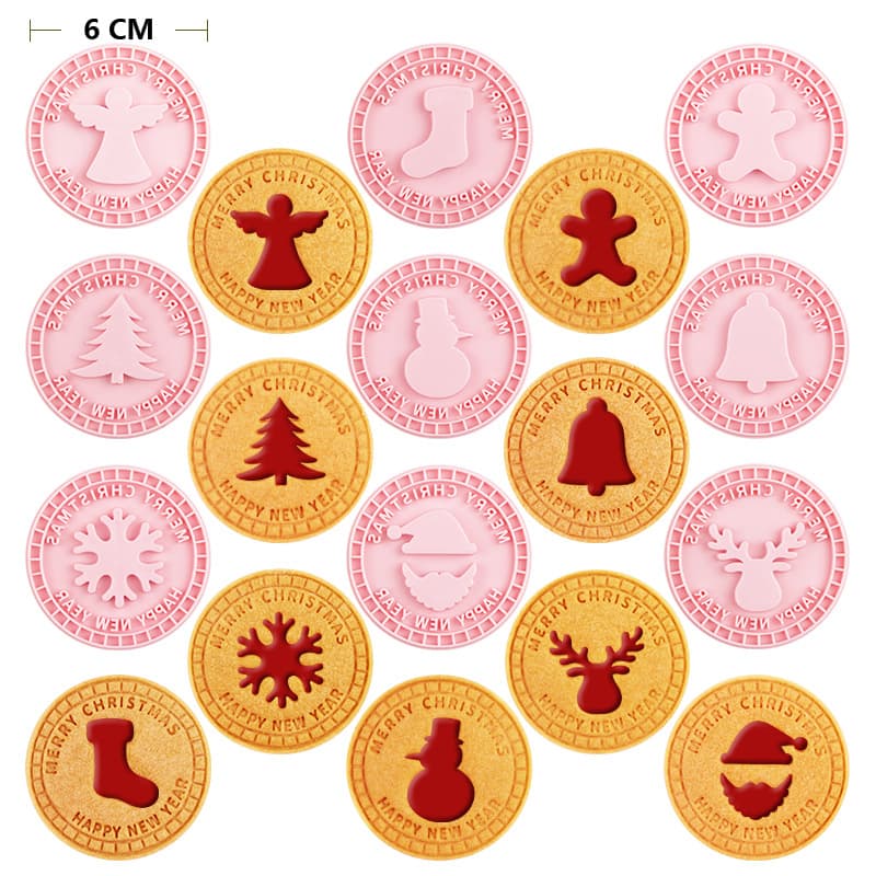 Christmas Jar-shaped Sandwich Cookie Mold 3D Plastic Press Cookie Baking Home Stamp