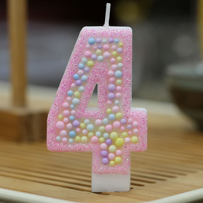 New Macaron Color Small Ball 0-9 Creative Digital Birthday Decorative Candle Cross Border temu Amazon AliExpress