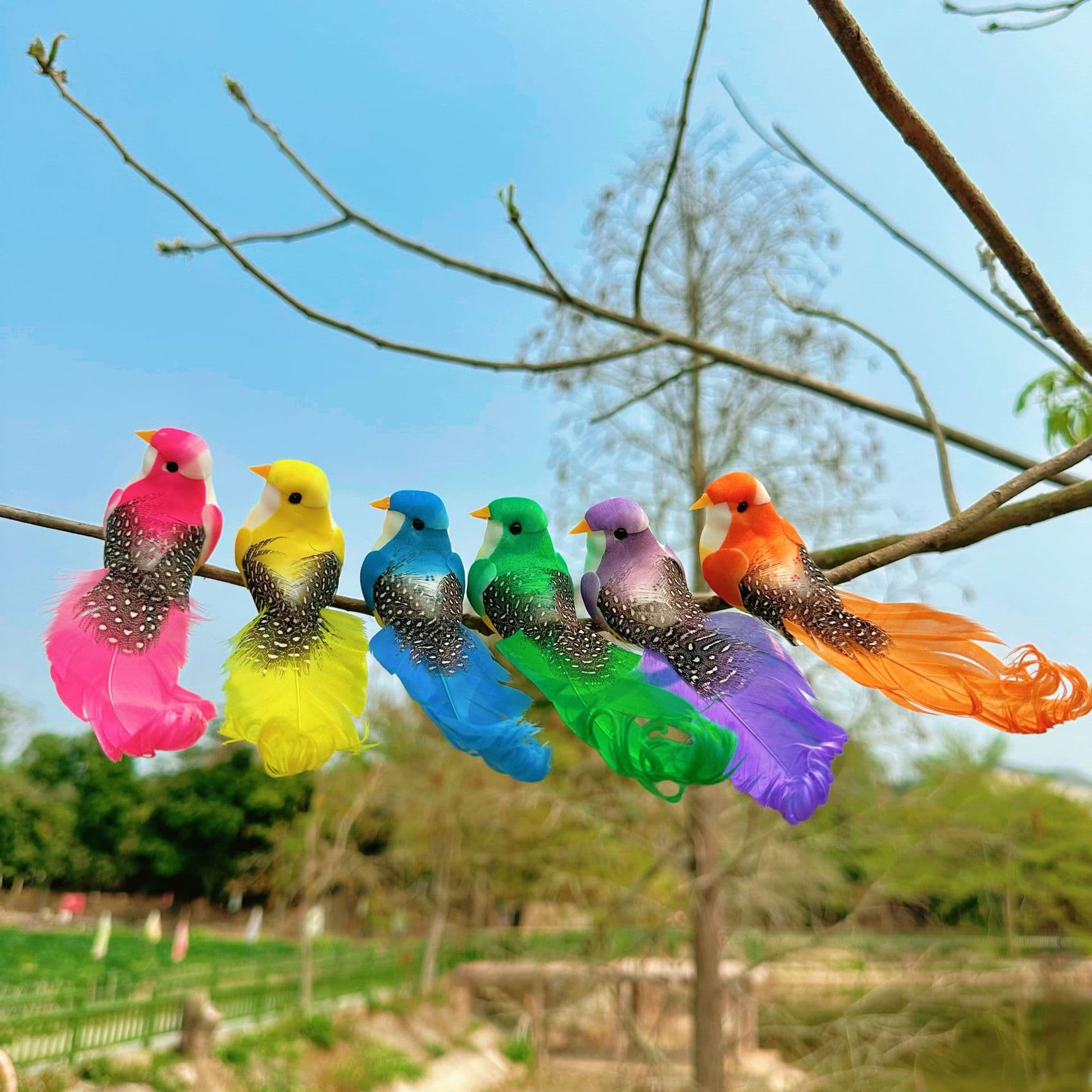 Manufacturer's spot simulation foam bird model garden courtyard scenery kindergarten decoration droopy bird clip model