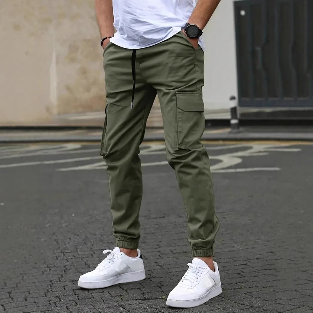 2025 Cross-border American-style Men's High Street Trendy Loose Straight Cargo Pants Sports Casual Outdoor Tapered Pants