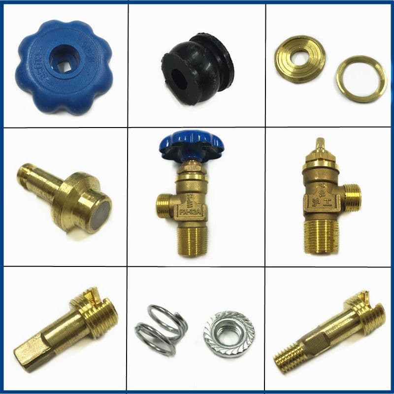 PX-32A national standard argon cylinder head valve stem threaded valve core rubber drum seal copper ring handwheel cylinder valve all-copper accessories
