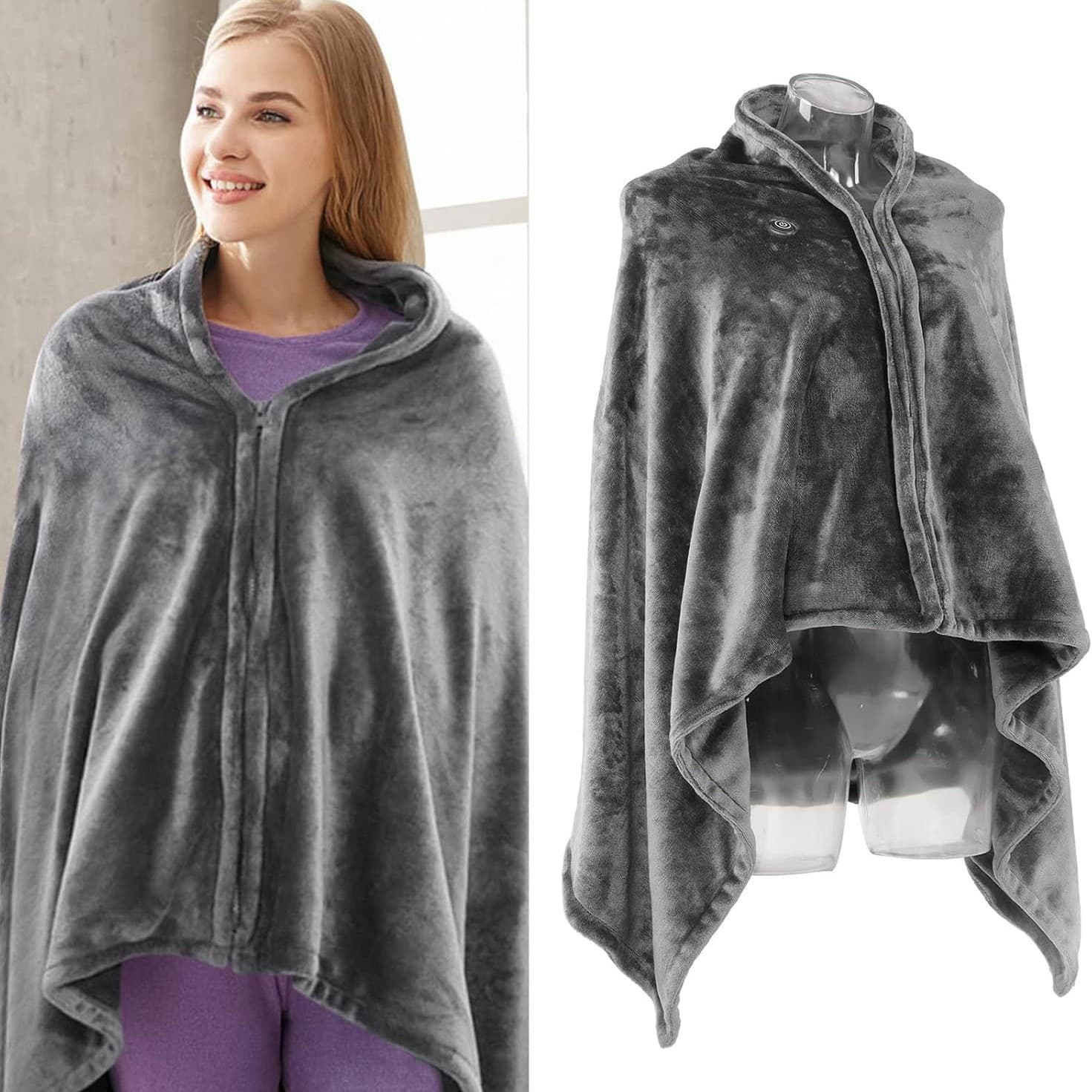 Winter Electric Heating Blanket USB Charging Heated Blanket for Shoulders and Neck, Warming Shawl for Office Nap, Cold-Proof Cape