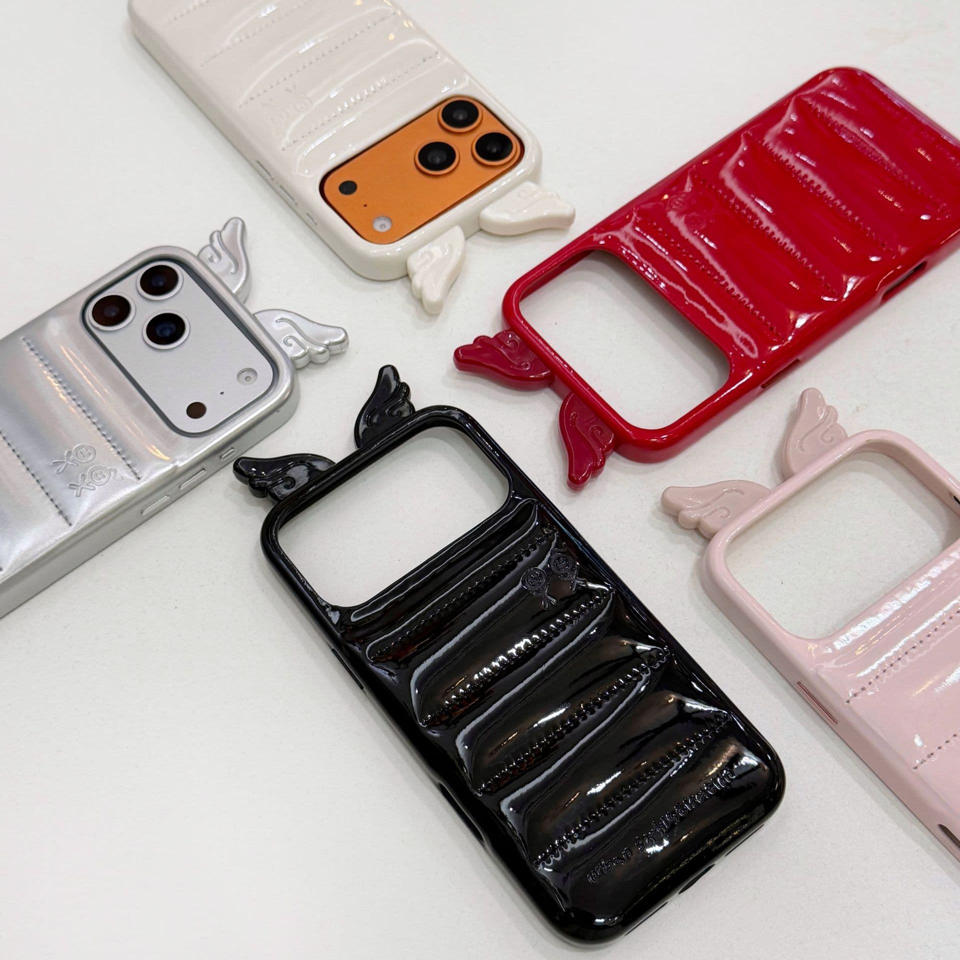 Puffer Down Jacket Angel Wings iPhone 15 Apple 16 Compatible 17/18 Pro Max Phone Case Shockproof 13