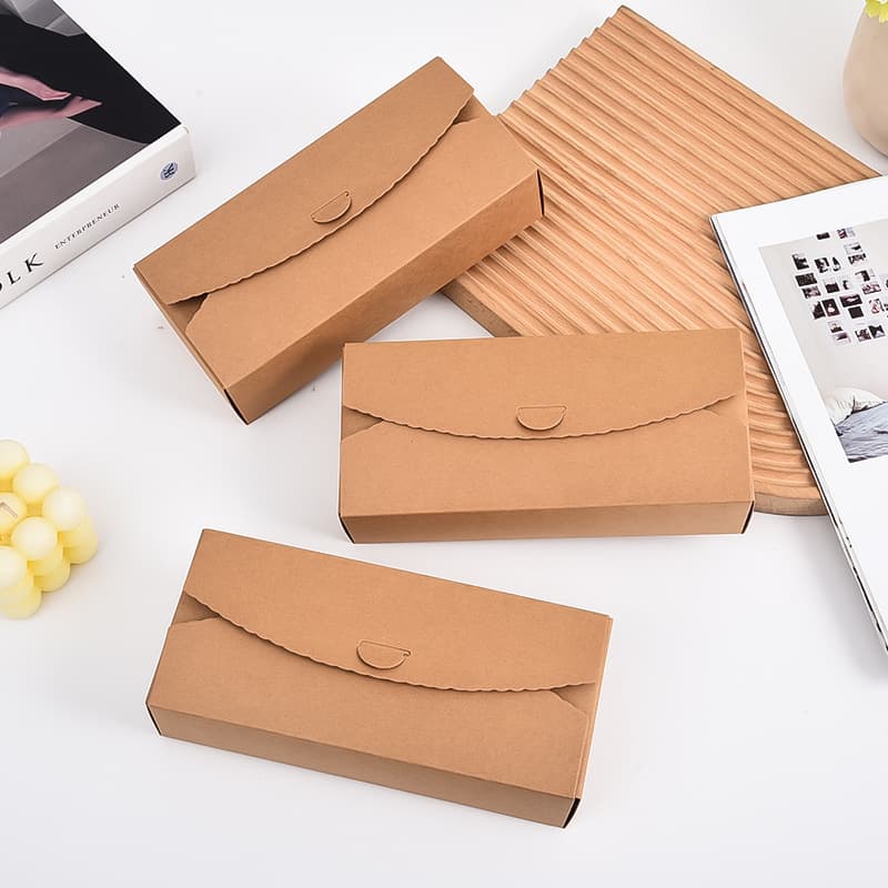 Baking Packaging Paper Box Rectangular Kraft Nougat Cookie Packaging Box Airplane Box Folding Wholesale Cake Box