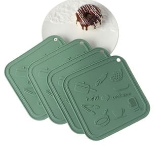 Silicone Heat Insulation Mat, Placemat, Pot Mat, Cup Mat, Bowl Mat, Anti-Scald Table Mat, Square Embossed Mat, Plate and Casserole Pad