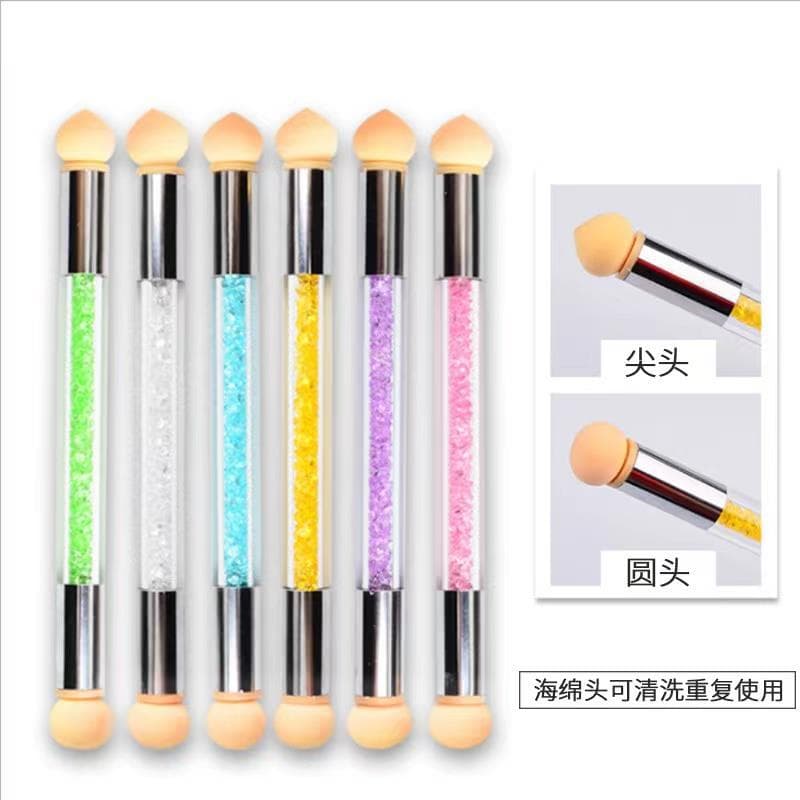 Twilight Rouge Double-Ended Sponge Blending Pen Replacement Head Blush Nail Art Tool DIY Gel Polish Round Head Gradient