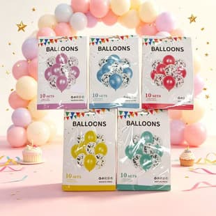 Cross-border Paper Card Pack 12-Inch Glitter Balloon Set, Glitter Latex Balloons for Wedding Birthday Party Decoration