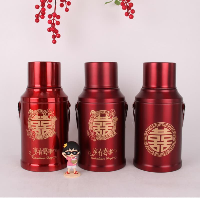 Festive red thermos kettle red thermos kettle wedding dowry thermos thermos kettle household thermos