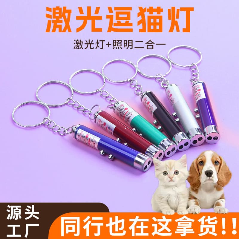 2-in-1 Aluminum Alloy LED Laser Cat Teaser Infrared Cat Toy Wand for Kittens and Small Cats