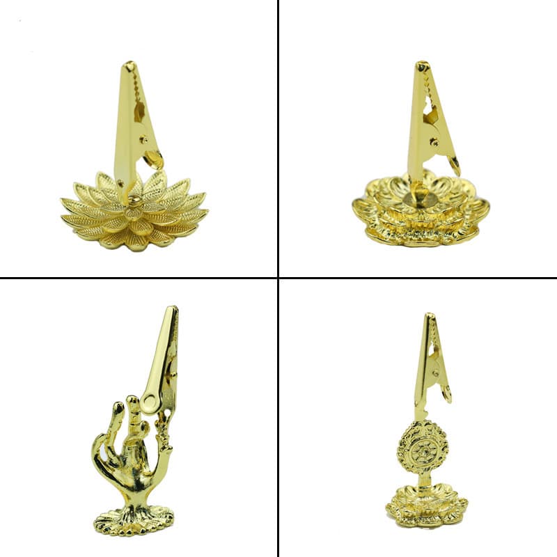 Creative Metal Incense Clip with Buddha Hand or Lotus Design, Versatile Holder for Sticks, Coils, and Incense Tablets