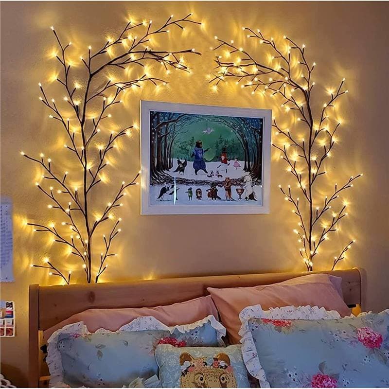 Cross-Border New LED Vine Branch String Lights Bendable Indoor Decoration Atmosphere Light Simulated Flower Plant Shape Lights