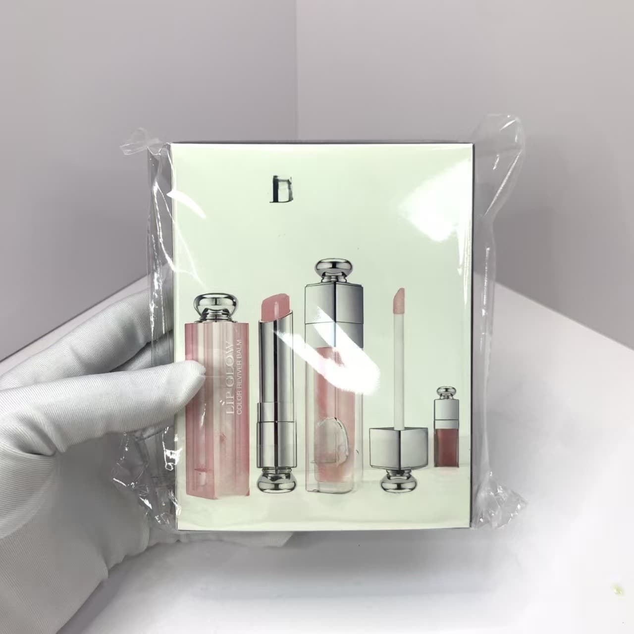 Popular Export Makeup Product: Dior Lip Care Three-Piece Set, Full-Size Color-Changing Lipstick, Lip Gloss, Lip Balm Trio