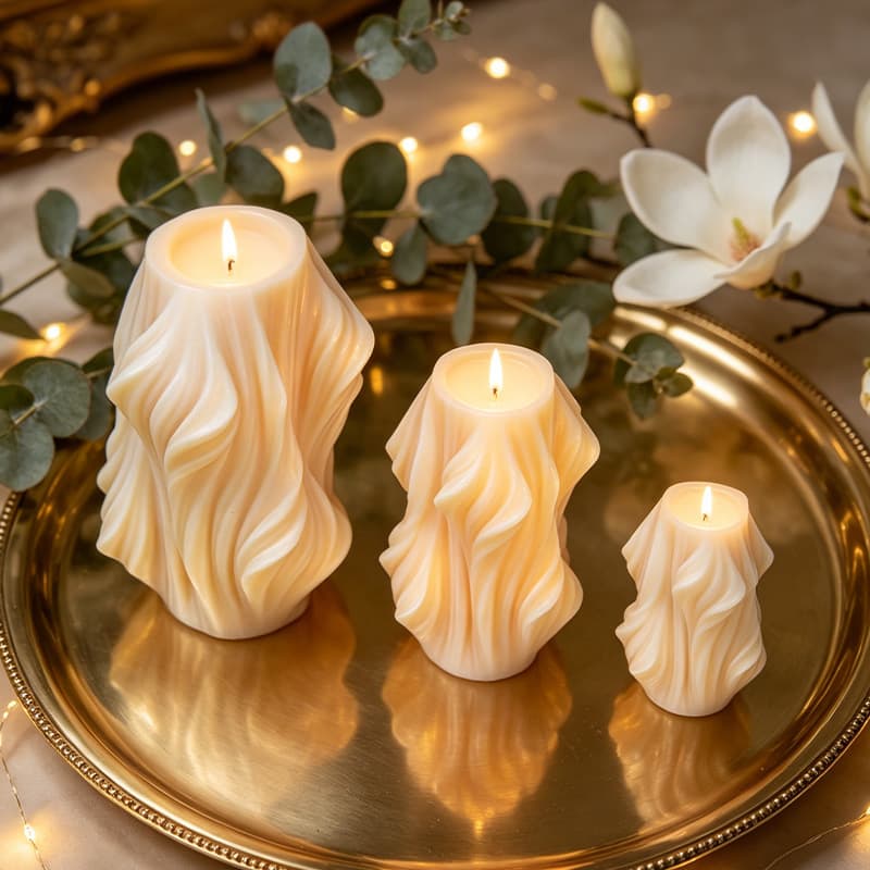 3D Spiral Candle Silicone Mold, Ice Cream Twist, Geometric Diamond DIY Candle Mold