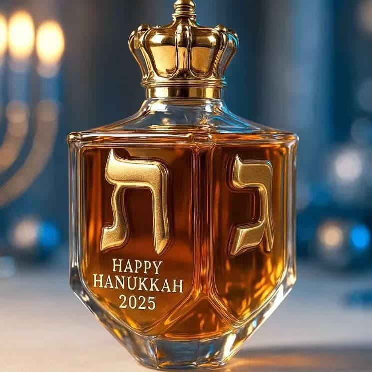 New Whiskey Bottle Hanukkah Commemorative Gold-trimmed Glass Bottle Unique Shape Creative Bottle Infusion Vessel