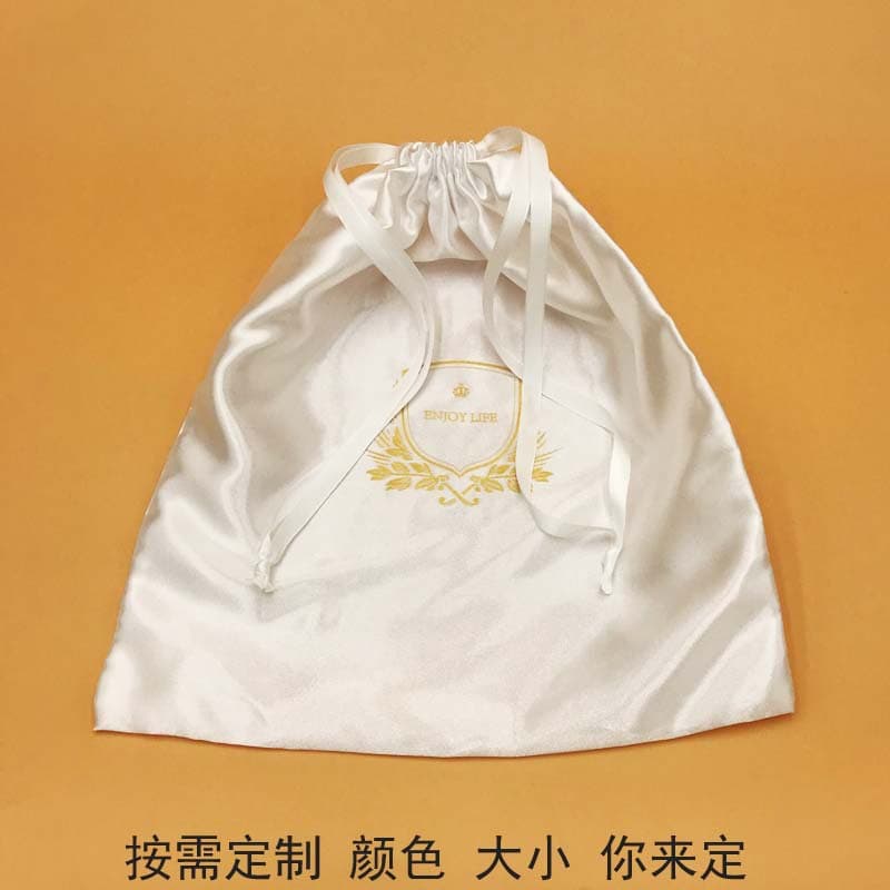 Satin Drawstring Bag, Bag and Shoe Storage Dustproof Bag, Packaging Bag High-End with Texture, LOGO Printing