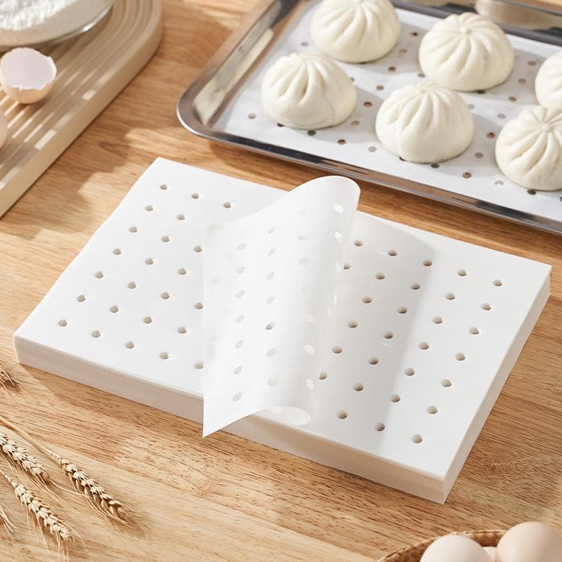 Durable steamer paper rectangular steamed buns steamer steamer drawer cloth oven disposable steamer paper practical