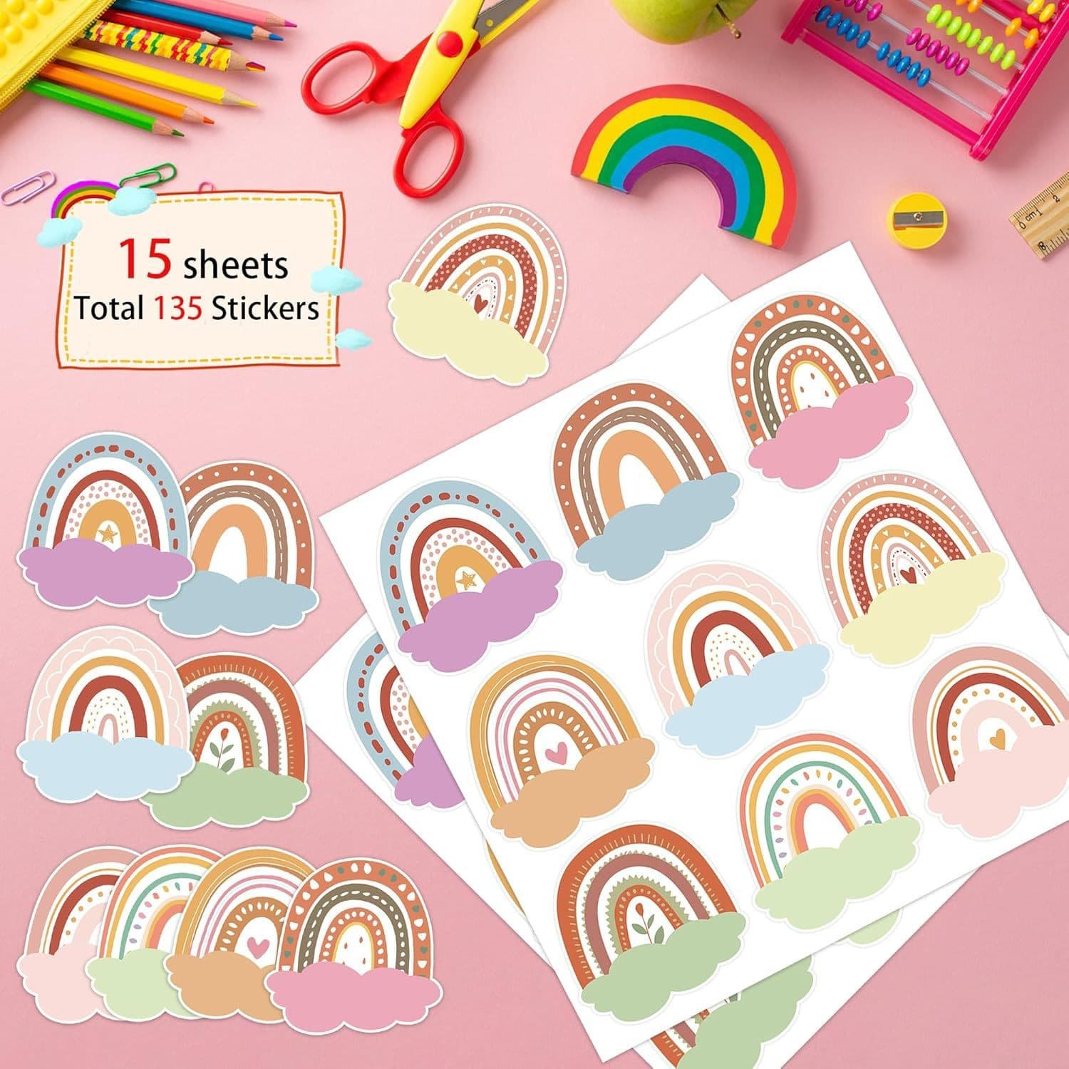 Cross-Border Hot Selling Rainbow Cloud Name Tag Stickers for Classroom Student Desk Locker Bulletin Board Decoration