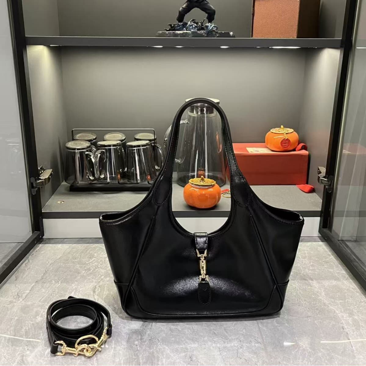 bags armpit bag G family dinner room single shoulder crossbody handbag latch buckle hardware presbyopic hand bag small size
