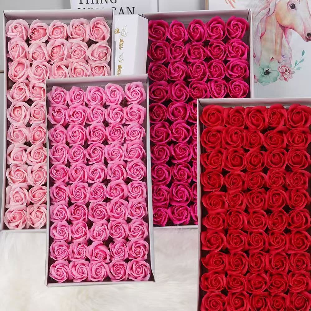 Three-layered flowers rose soap flower soap flower Valentine's Day gift box handmade materials Teacher's Day factory