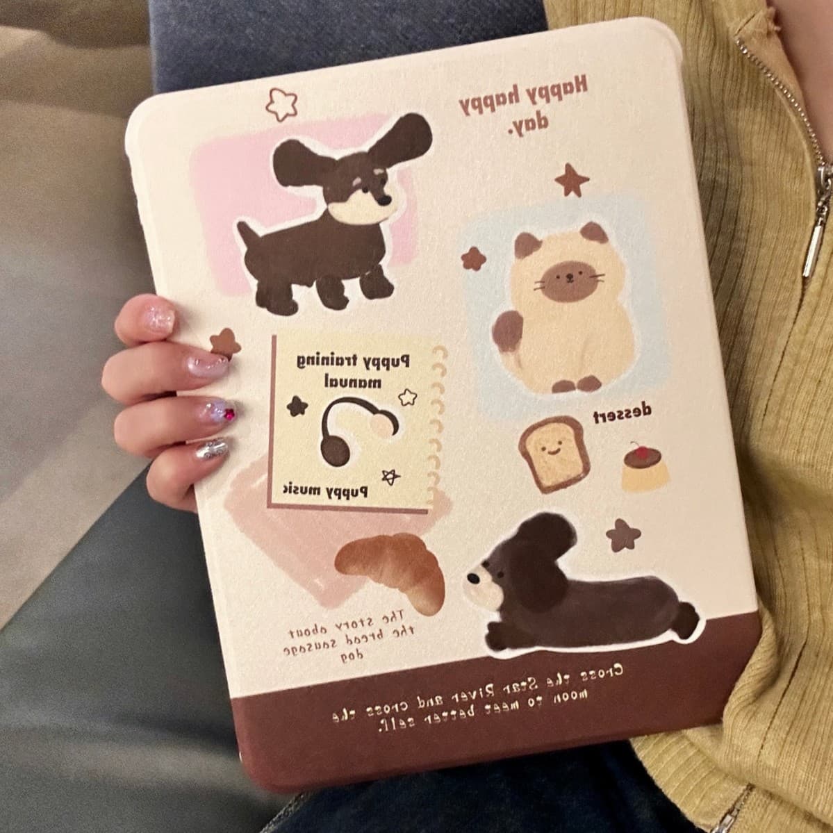 Suitable for ipad pro 11 inch dachshund puppy tablet protective case iPad 6/7/8/9 Apple mini protective case