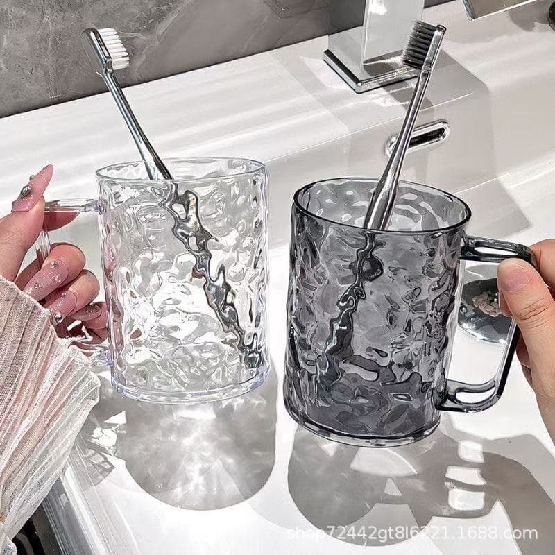 Glacier Pattern Rinse Cup Toothbrush Cup Couple Toothbrush Cup High-Profile Transparent Wash Cup Kids Student Toothbrush Cup Light Luxury