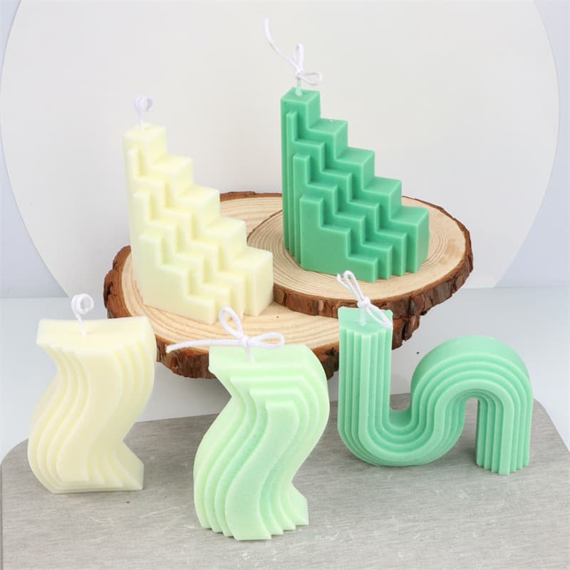 Cross-Border Bestseller Geometric Multi-Step Girl's Heart Aromatherapy Candle Home Ornament Decoration Birthday Souvenir