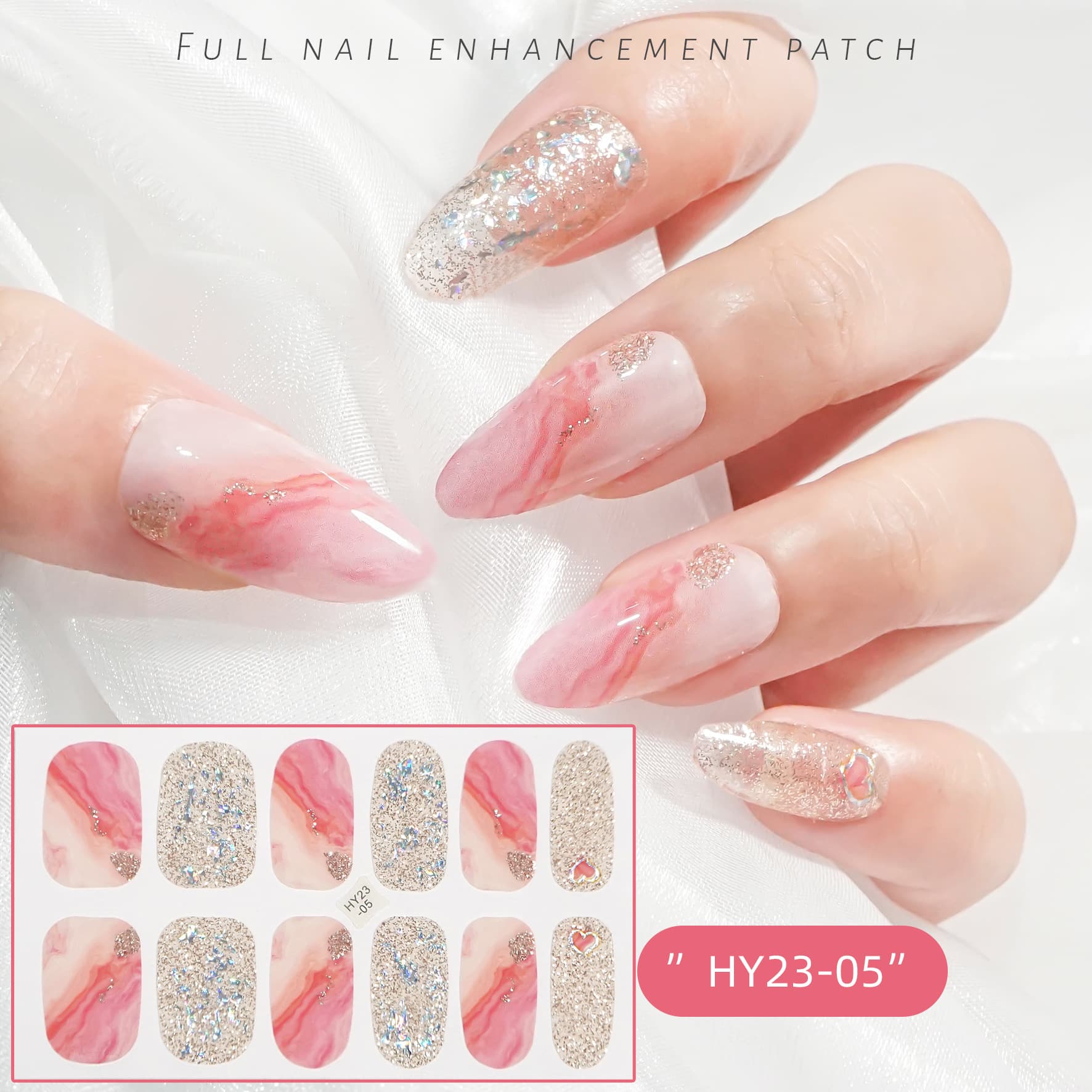 2025 New Nail Polish Film Manicure Stickers Waterproof Flower Love Nail Stickers Bake-Free Gel Manicure Stickers Full Stickers
