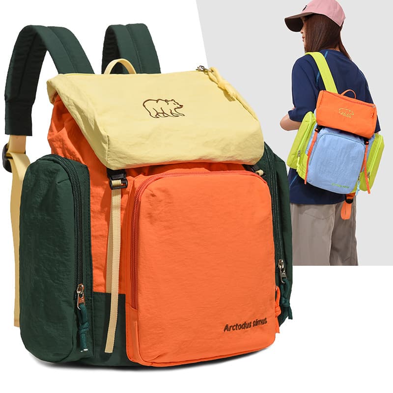 New Cross-Border Outdoor Lightweight Hiking Backpack Casual Waterproof Foldable Color-Block Large Capacity Travel Hiking Backpack