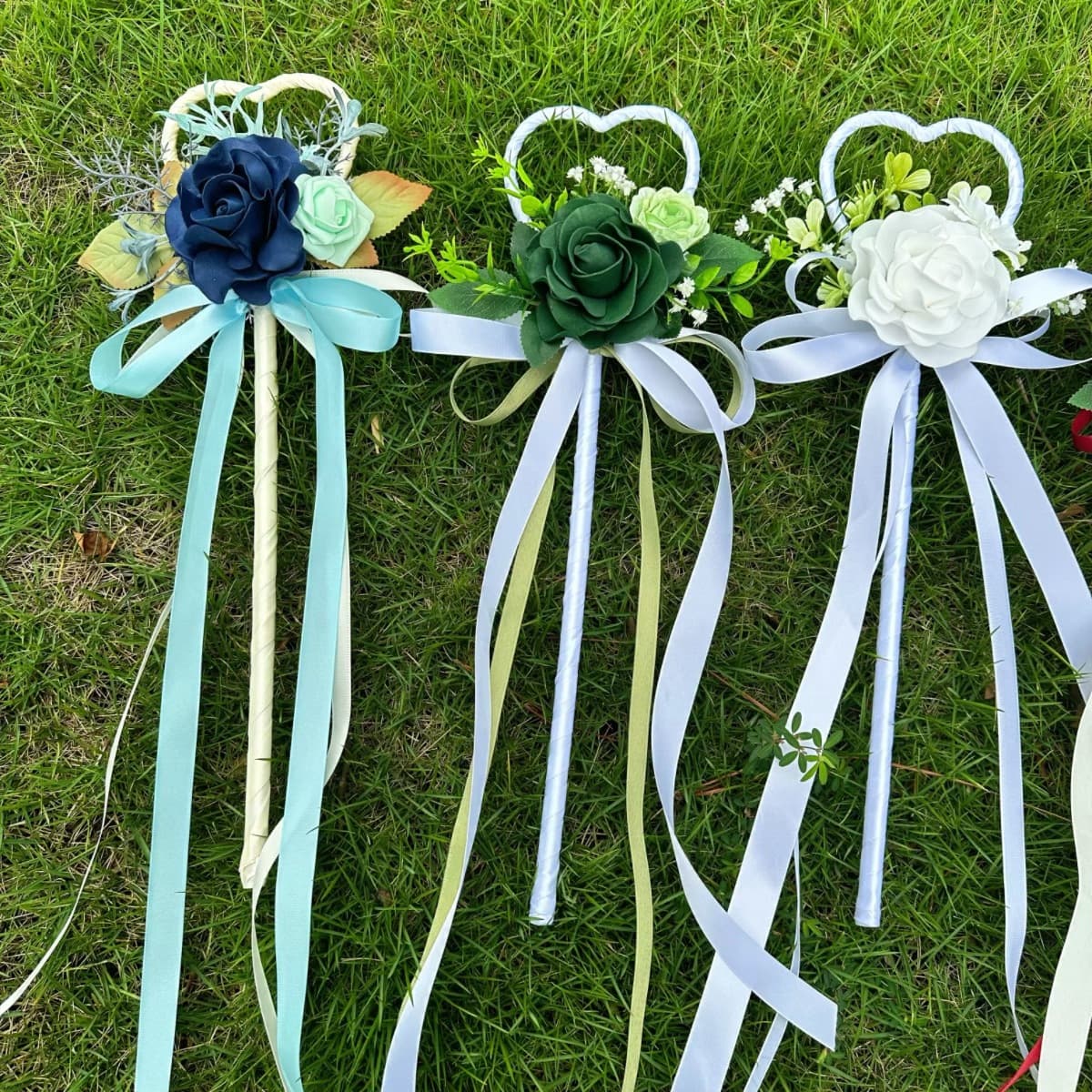 Cross-border bridal bouquets, children's magic fairy wands, artificial flowers, baby's breath, roses, wedding photo props