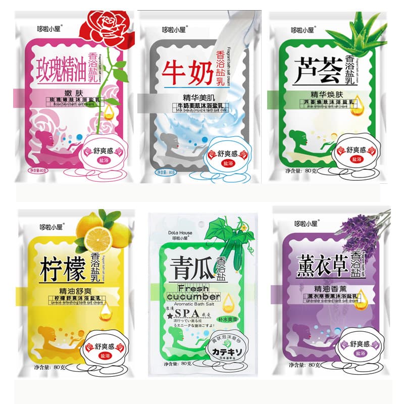 Dora Cottage Bagged Bath Salt - Foot Soak Sea Salt for Dead Skin Removal, Refreshing and Itch Relief with Milk and Aloe Vera