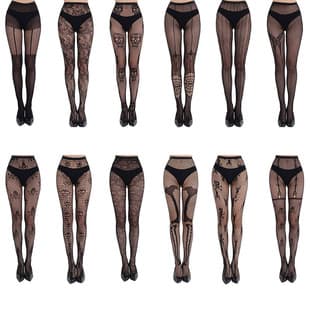 Export Europe America Fishnet Pantyhose Fashion Girl Sexy Tattoo Lace Trim Jacquard Lace Hollow Out