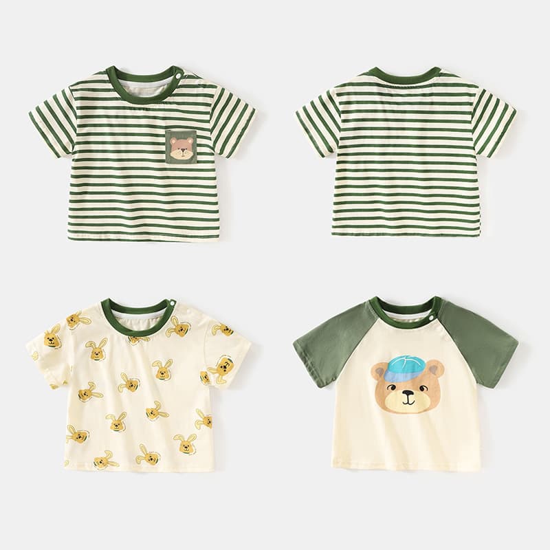 Baby Casual Short-Sleeve T-Shirt, Thin Summer Tee for Boys and Girls, Kids Summer Half-Sleeve Top