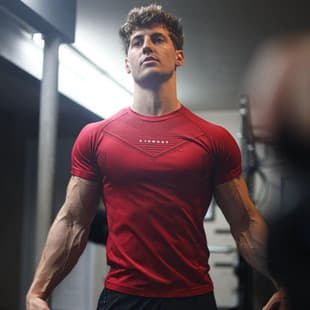 2024 New Fitness Wear Coach Sports T-shirt Muscle Compression Shirt Men's High Elastic Training Top Short Sleeve Gym Wear
