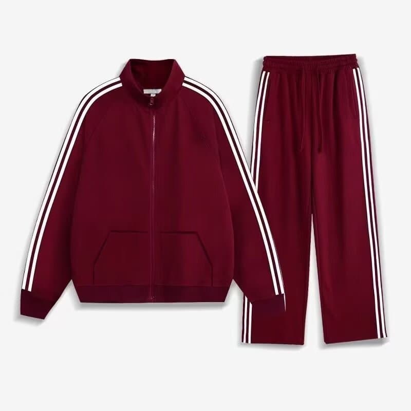 Casual Sport Set Men Spring Autumn Striped Sweatshirt Women Couple Running Men's Sportswear Set
