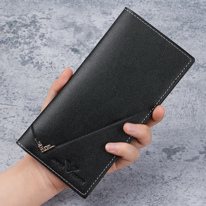 New long men's wallet, vertical style, thin and light youth wallet, multiple card slots, large capacity, fashionable wallet manufacturer wholesale
