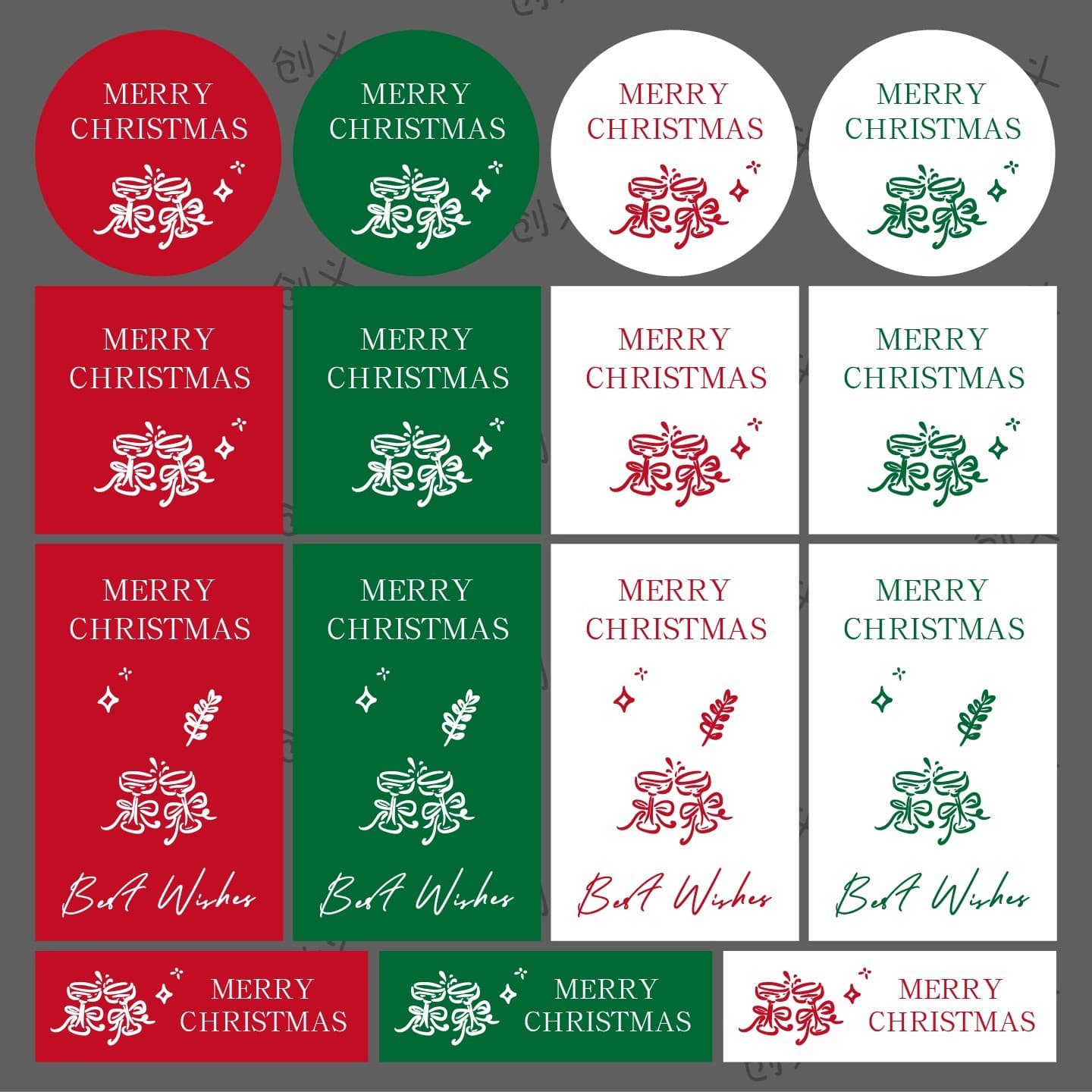 Christmas Self-Adhesive Stickers Christmas Gift Packaging Sealing Stickers Baking Coffee Romantic Atmosphere Labels