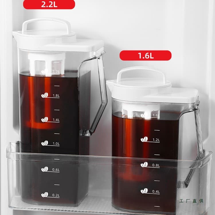 Coffee cold brew kettle, household refrigerator cold kettle, commercial cold brew cup, large capacity cold brew kettle, portable cold brew tea bottle