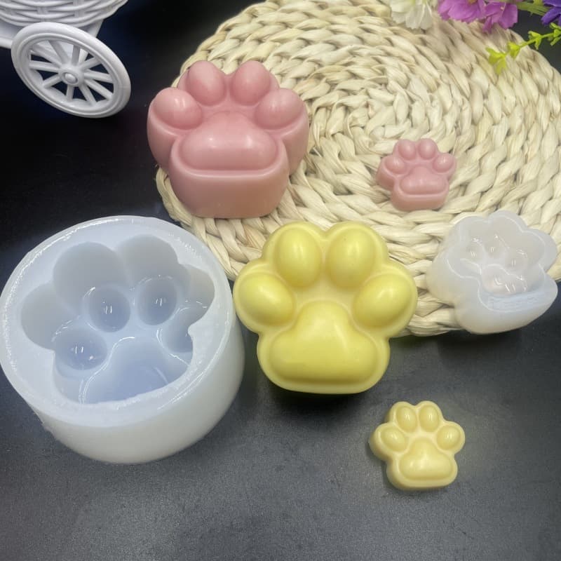 Various Sizes Cat Paw DIY Crystal Resin Display Stand Silicone Mold for Scented Candle Baking Cake Mold