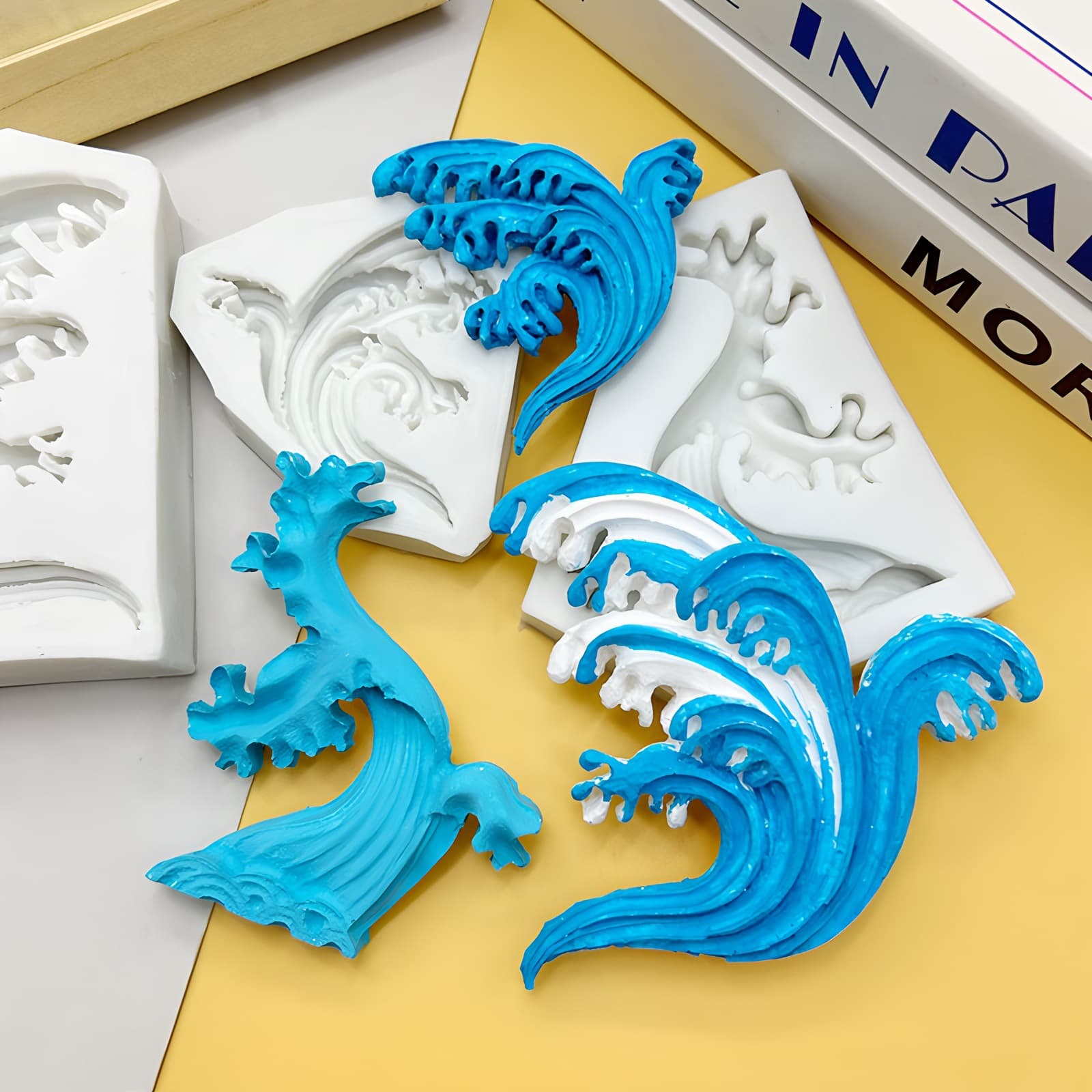 Wave Foam Silicone Mold DIY Chinese Chocolate Cake Mousse Decoration Mold Epoxy Resin Plaster Mold
