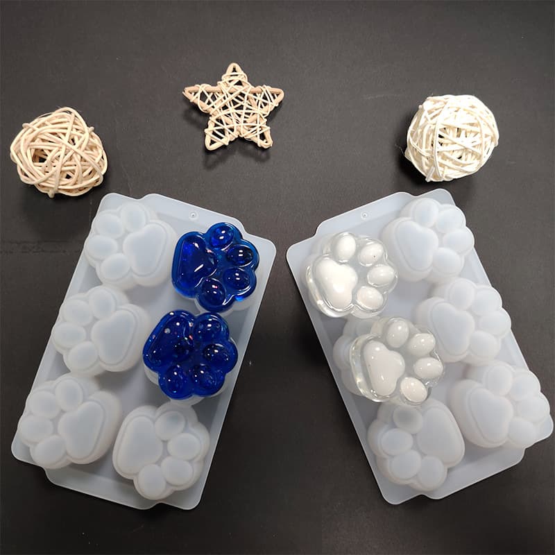 Creative DIY Silicone Mold for Epoxy Resin Crystal Drop Glue Six Grid Cat Claw Mirror Glue Mold Handmade Cake Mould Irregular Shape