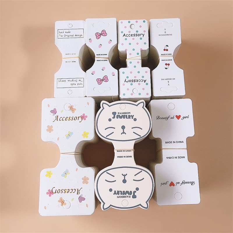 Korean-style Folded Cardboard Collection for Hair Clips, Adult and Children Hair Tie Cards, Hair Accessory Packaging