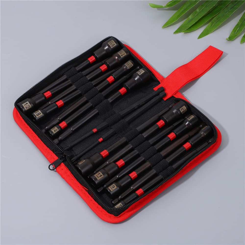 Strong Magnetic 16-Piece Socket Set, Magnetic Electric Screwdriver Bit Set, Household Tool Kit, Portable