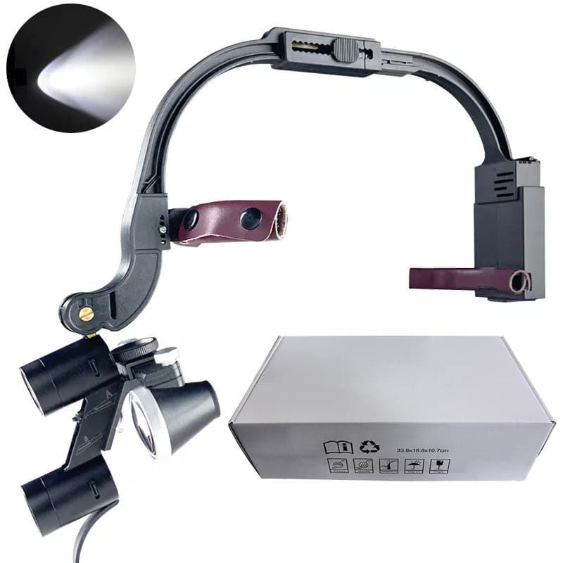 Dental binocular magnifying glass 2.5x 3.5x similar to Dr.Kim headlamp 5W brightness adjustable shadowless headlamp paper box