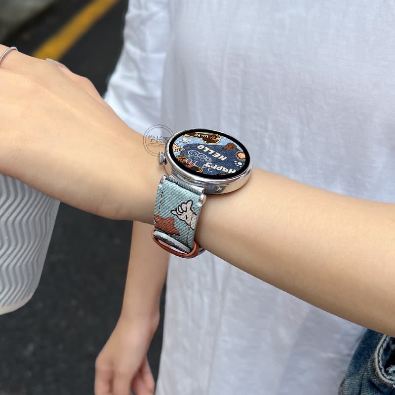 Compatible with Huawei Watch GT5/6 Pro Band New Denim Watch GT4 Genuine Leather Women Watch4 Premium GT32