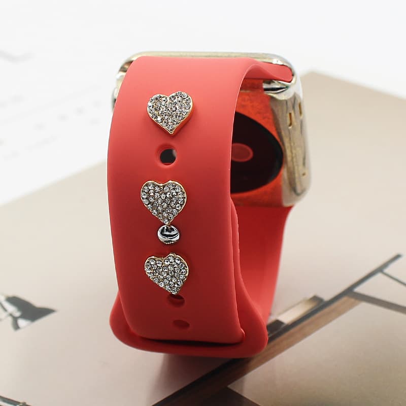 Compatible with Apple Watch 38mm Silicone Band with Decorative Ring and Studs
