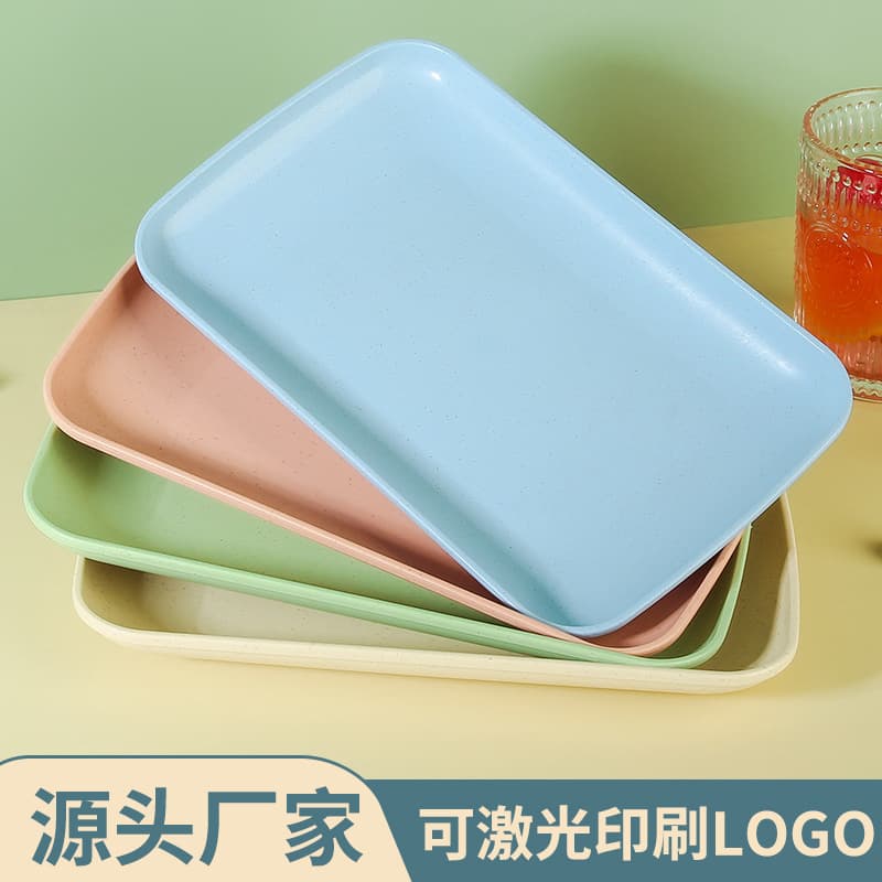 Home Tray Thickened Anti-Fall Cake Tray Plastic Restaurant Vegetable Plate Fruit Plate Serving Tray Tea Tray Wholesale