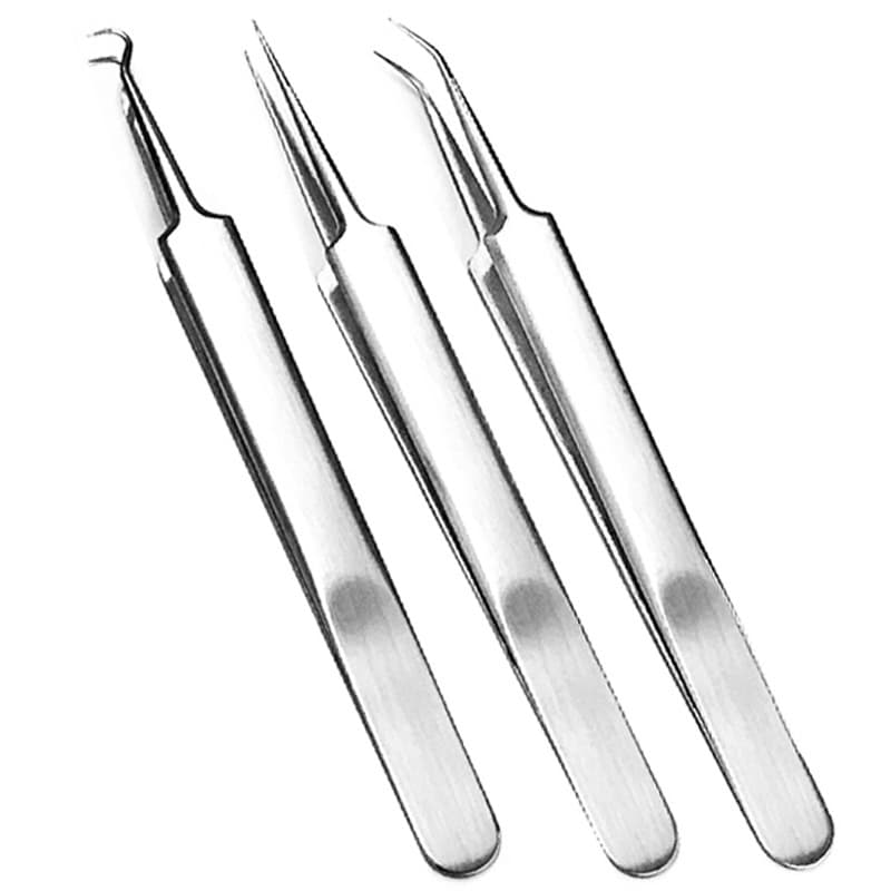 High Quality Stainless Steel Acne Tweezers Comedone Extractor Blackhead Remover Pimple Needle Beauty Pointed Tweezers