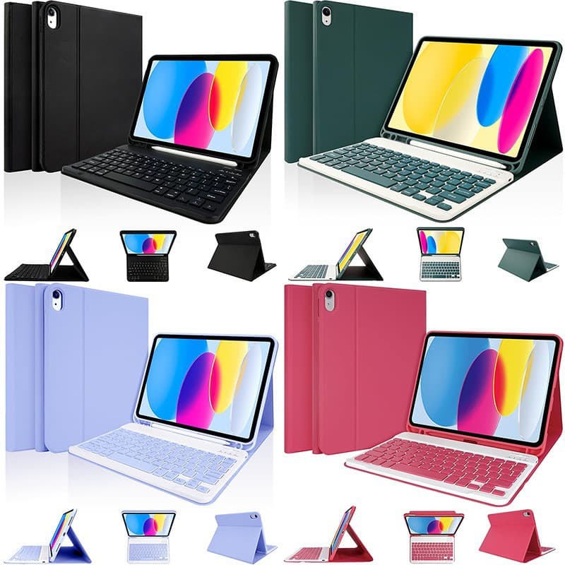 Suitable for iPad A16 Tablet Protective Case, iPad 10Th Detachable Bluetooth Keyboard Leather Case with Integrated Magnetic Suction