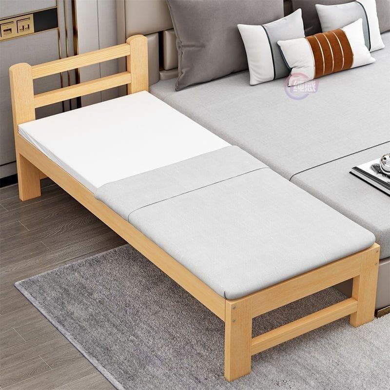 Modern Simple Children's Bed with Guardrail Economical Single Small Bed Infant Connector Wide Bedside Solid Pull Cart